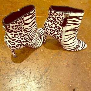Guess cheetah/zebra print bootie.